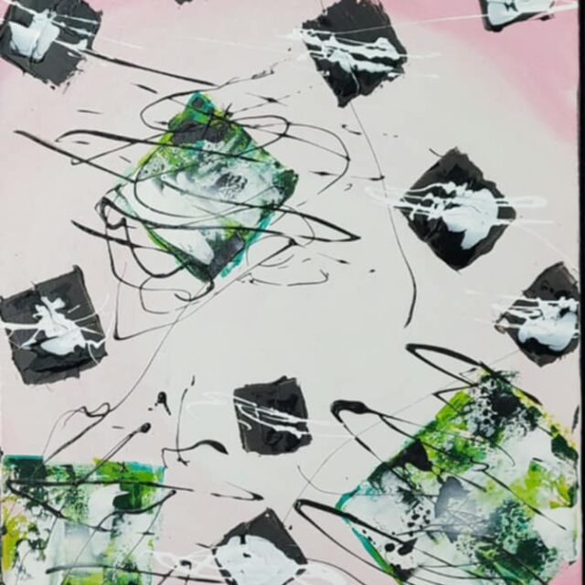 Carrés verts et noirs